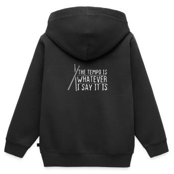 Drummer Schlagzeuger Tempo - Kinder Premium Organic Zip Hoodie - Schwarz - Hinten - AI Model Kid Male (0cm)