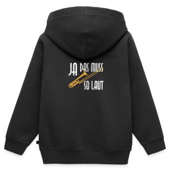 Posaune Blasmusik - Kinder Premium Organic Zip Hoodie - Schwarz - Hinten - AI Model Kid Male (0cm)