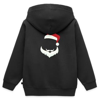 Joyeux Noël Joyeux Noël Cadeau - Sweat Premium à capuche zippé enfant bio - noir - Dos - AI Model Kid Male (0cm)