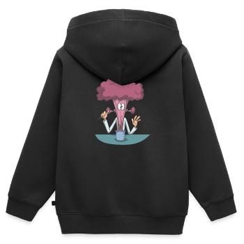 Chemie Explosion Chemiker - Kinder Premium Organic Zip Hoodie - Schwarz - Hinten - AI Model Kid Male (0cm)