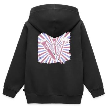 Makeup Kosmetik Schminke Lippenstift Kosmetikerin - Kinder Premium Organic Zip Hoodie - Schwarz - Hinten - AI Model Kid Male (0cm)