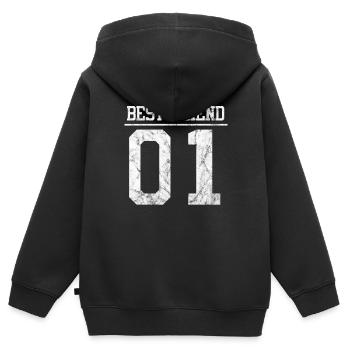Beste Freunde Best Friend - Kinder Premium Organic Zip Hoodie - Schwarz - Hinten - AI Model Kid Male (0cm)