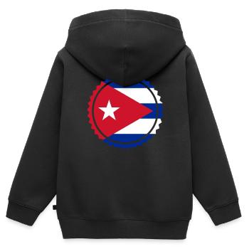 Cuba Drapeau Cuba Cadeau National La Havane - Sweat Premium à capuche zippé enfant bio - noir - Dos - AI Model Kid Male (0cm)