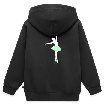 Ballet - Sweat Premium à capuche zippé enfant bio - noir - Dos - AI Model Kid Male (0cm)