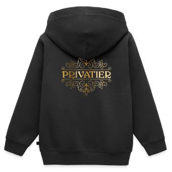 Privé - le métier de rêve - Sweat Premium à capuche zippé enfant bio - noir - Dos - AI Model Kid Male (0cm)