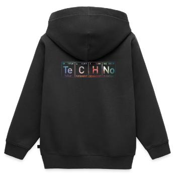 Techno Musik Periodensystem EDM Rave - Kinder Premium Organic Zip Hoodie - Schwarz - Hinten - AI Model Kid Male (0cm)