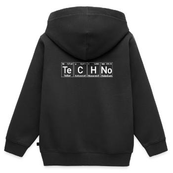 Techno music periodic table EDM Rave - Kids Premium Organic Zip-up Hoodie - black - Back - AI Model Kid Male (0cm)