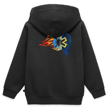 Services d'urgence des ambulanciers paramédicaux - Sweat Premium à capuche zippé enfant bio - noir - Dos - AI Model Kid Male (0cm)