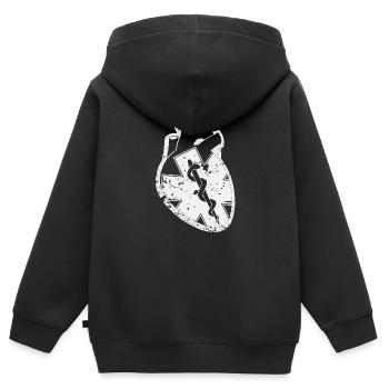 Un cœur pour les ambulanciers paramédicaux - services d'urgence - Sweat Premium à capuche zippé enfant bio - noir - Dos - AI Model Kid Male (0cm)