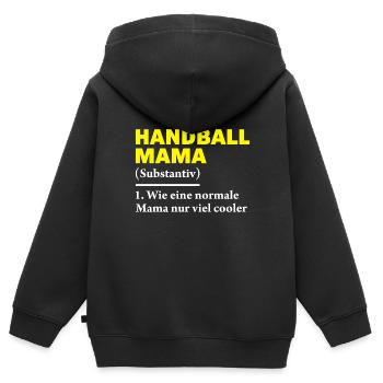 Handball Mama Sport Geschenk - Kinder Premium Organic Zip Hoodie - Schwarz - Hinten - AI Model Kid Male (0cm)