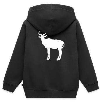 antilope - Sweat Premium à capuche zippé enfant bio - noir - Dos - AI Model Kid Male (0cm)