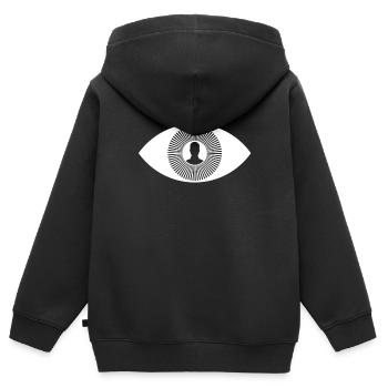 Allsehendes Auge - Kinder Premium Organic Zip Hoodie - Schwarz - Hinten - AI Model Kid Male (0cm)