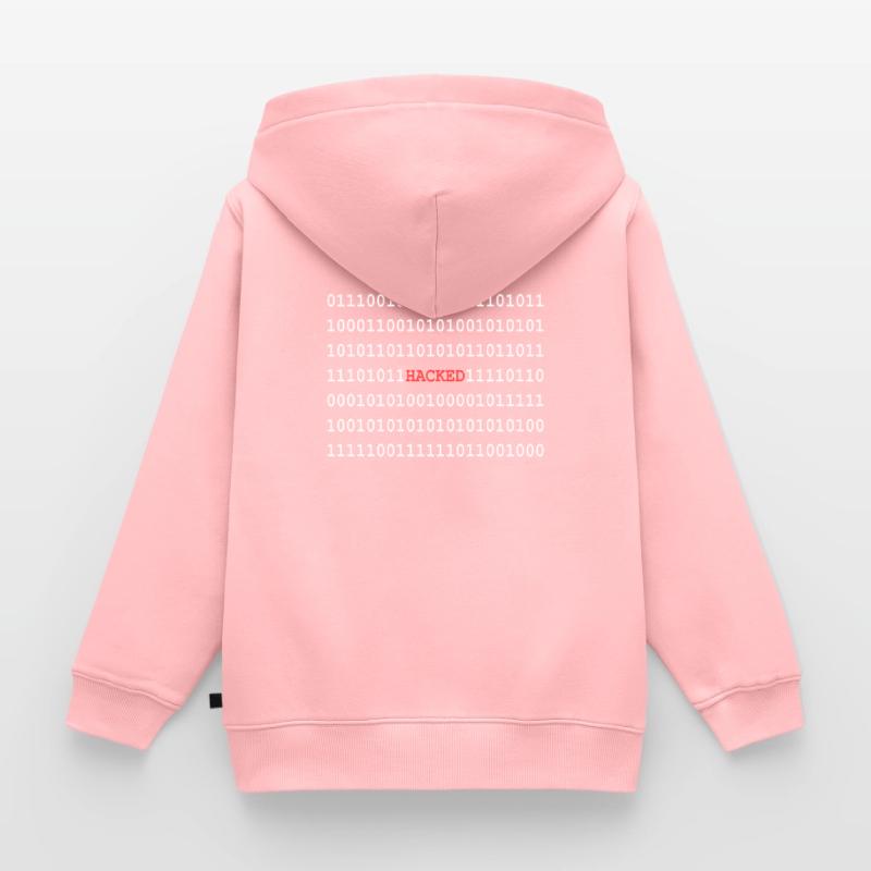 Binary code hacker Kids Premium Organic Zip-up Hoodie