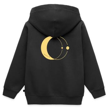 Mond - Kinder Premium Organic Zip Hoodie - Schwarz - Hinten - AI Model Kid Male (0cm)