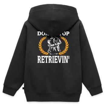 Labrador - Sweat Premium à capuche zippé enfant bio - noir - Dos - AI Model Kid Male (0cm)