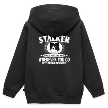 Border Collie - Kinder Premium Organic Zip Hoodie - Schwarz - Hinten - AI Model Kid Male (0cm)