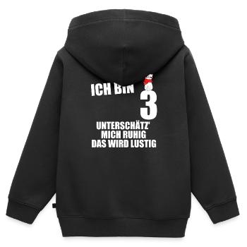 3. Geburtstag Mädchen Geschenk - Kinder Premium Organic Zip Hoodie - Schwarz - Hinten - AI Model Kid Male (0cm)