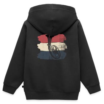 cor ténor - Sweat Premium à capuche zippé enfant bio - noir - Dos - AI Model Kid Male (0cm)