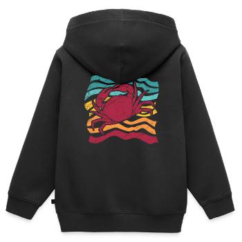 Cancer du crabe crustacés de mer cadeau animal marin - Sweat Premium à capuche zippé enfant bio - noir - Dos - AI Model Kid Male (0cm)
