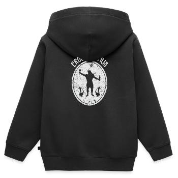 Latein - Ergo Bibamus - Kinder Premium Organic Zip Hoodie - Schwarz - Hinten - AI Model Kid Male (0cm)