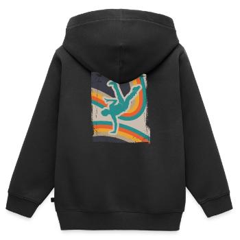 Breakdance - Sweat Premium à capuche zippé enfant bio - noir - Dos - AI Model Kid Male (0cm)