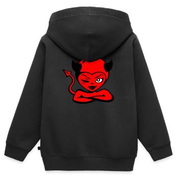 devil women - Kids Premium Organic Zip-up Hoodie - black - Back - AI Model Kid Male (0cm)