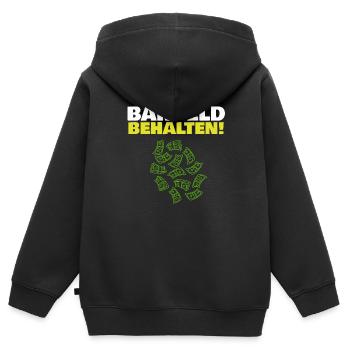 Bargeld behalten Freiheit Geld System Abschaffung - Kinder Premium Organic Zip Hoodie - Schwarz - Hinten - AI Model Kid Male (0cm)