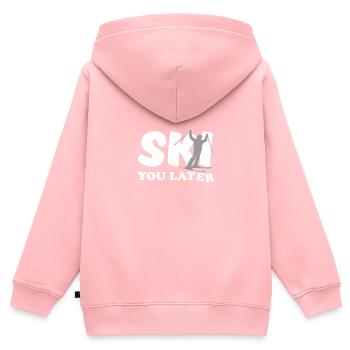 Ski You Later - Kinder Premium Organic Zip Hoodie - Rosa - Hinten - AI Model Kid Female (0cm)