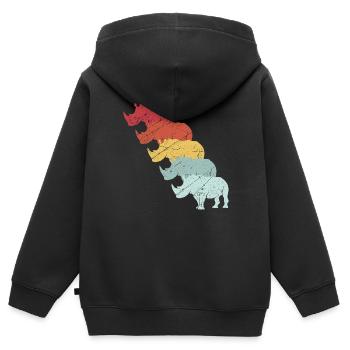 Nashorn - Kinder Premium Organic Zip Hoodie - Schwarz - Hinten - AI Model Kid Male (0cm)