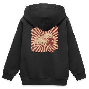 American Football - Kinder Premium Organic Zip Hoodie - Schwarz - Hinten - AI Model Kid Male (0cm)