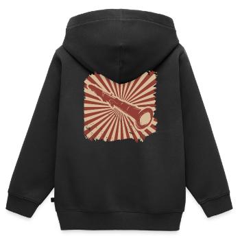 clarinette - Sweat Premium à capuche zippé enfant bio - noir - Dos - AI Model Kid Male (0cm)