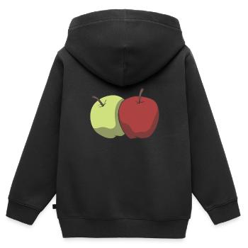 Roter und grüner Apfel - Kinder Premium Organic Zip Hoodie - Schwarz - Hinten - AI Model Kid Male (0cm)