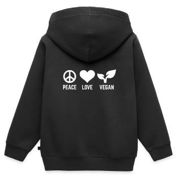 Paeg Vegan Veggie Gift - Sweat Premium à capuche zippé enfant bio - noir - Dos - AI Model Kid Male (0cm)