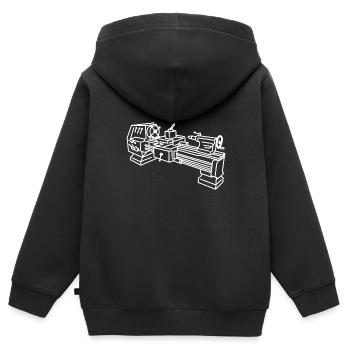 Lathe mechanic workshop gift - Kids Premium Organic Zip-up Hoodie - black - Back - AI Model Kid Male (0cm)