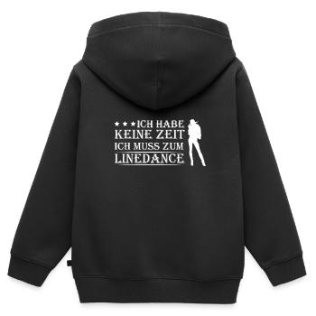 Ich habe keine Zeit ich muss zum Linedance - Kinder Premium Organic Zip Hoodie - Schwarz - Hinten - AI Model Kid Male (0cm)