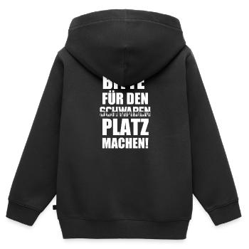 Schwaben | Schwäbisch Ländle Schwabe Geschenkideen - Kinder Premium Organic Zip Hoodie - Schwarz - Hinten - AI Model Kid Male (0cm)