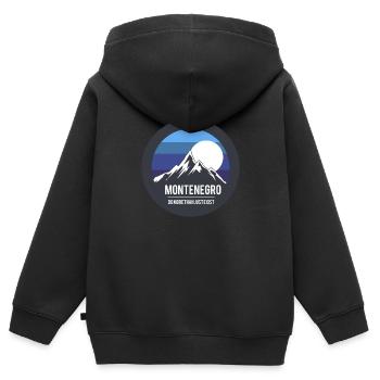 Monténégro - Sweat Premium à capuche zippé enfant bio - noir - Dos - AI Model Kid Male (0cm)