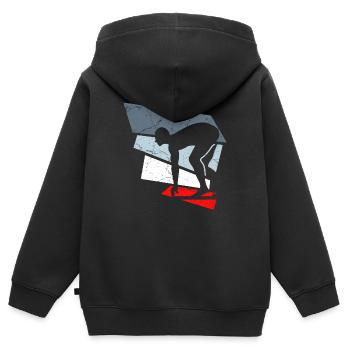 schwimmer schwimmsportler - Kinder Premium Organic Zip Hoodie - Schwarz - Hinten - AI Model Kid Male (0cm)
