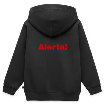 Alerta Antifaschist Alarm Nazis Links Rechts - Kinder Premium Organic Zip Hoodie - Schwarz - Hinten - AI Model Kid Male (0cm)