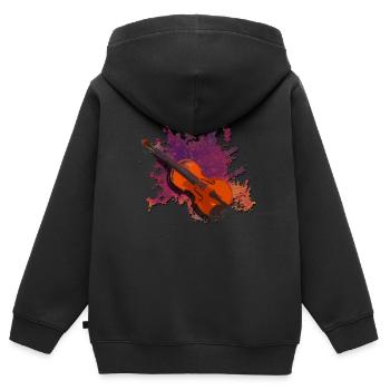 geige - Kinder Premium Organic Zip Hoodie - Schwarz - Hinten - AI Model Kid Male (0cm)