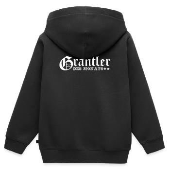 Granteln Grantler Bayern Spruch Schimpfen bayrisch - Kinder Premium Organic Zip Hoodie - Schwarz - Hinten - AI Model Kid Male (0cm)