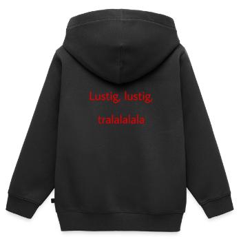 Kind Kinderlied Lustig Tralala Witzig Erinnerung - Kinder Premium Organic Zip Hoodie - Schwarz - Hinten - AI Model Kid Male (0cm)