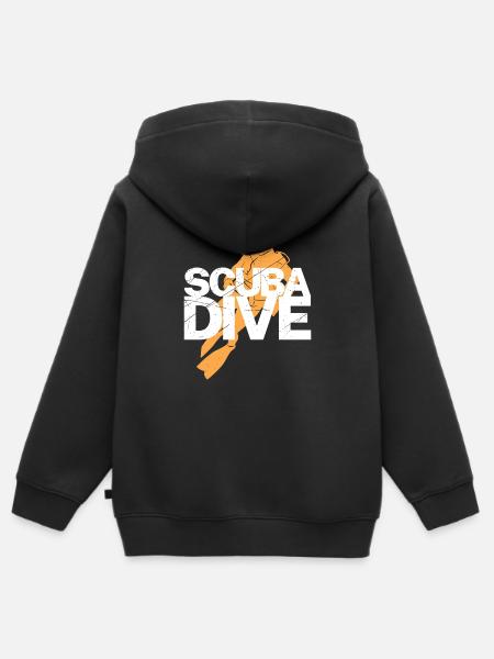 Plongée - Sweat Premium à capuche zippé enfant bio - noir
