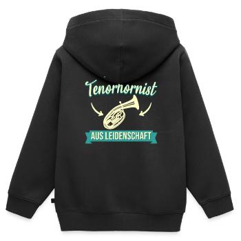 Tenorhorn Blasinstrument Tenorhornist Spruch - Kinder Premium Organic Zip Hoodie - Schwarz - Hinten - AI Model Kid Male (0cm)