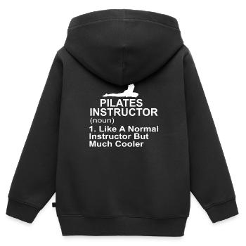 Exercice de Pilates - Sweat Premium à capuche zippé enfant bio - noir - Dos - AI Model Kid Male (0cm)