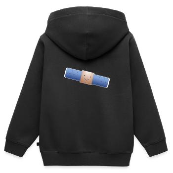 Pansement # 4 - Sweat Premium à capuche zippé enfant bio - noir - Dos - AI Model Kid Male (0cm)