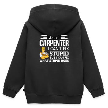 Zimmermann - Kinder Premium Organic Zip Hoodie - Schwarz - Hinten - AI Model Kid Male (0cm)