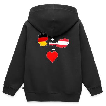 Deutschland Österreich Geschenk - Kinder Premium Organic Zip Hoodie - Schwarz - Hinten - AI Model Kid Male (0cm)