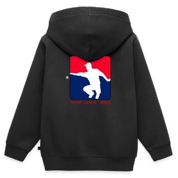 Major League Boule - Kinder Premium Organic Zip Hoodie - Schwarz - Hinten - AI Model Kid Male (0cm)
