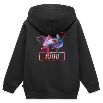 Judo - Sweat Premium à capuche zippé enfant bio - noir - Dos - AI Model Kid Male (0cm)